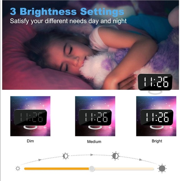 NEW White Digital Alarm Clock/Charger - Picture 3 of 6